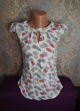 Красивая  женская блуза футболка ананас 🍍 блузка блузочка р.s/m