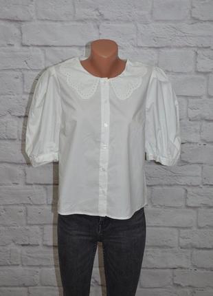 Блуза с вышитым воротником и объемными рукавами "lindex"