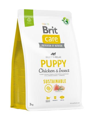 Сухой корм для щенков Brit Care Sustainable с курицей и насеко...