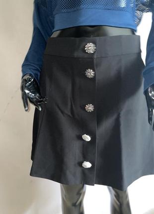 Черная юбка из костюмнои ткани97 spade