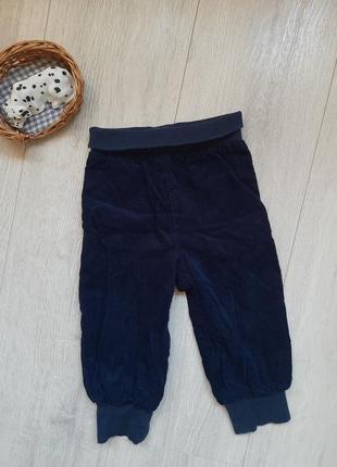 Вельветовые синие брюки на подкладке для мальчика теплые friends