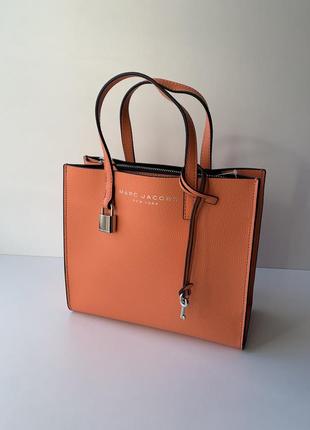Оранжевая кожаная сумка mini grind melon marc jacobs
