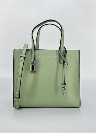 Зеленая кожаная сумка mini grind mint marc jacobs