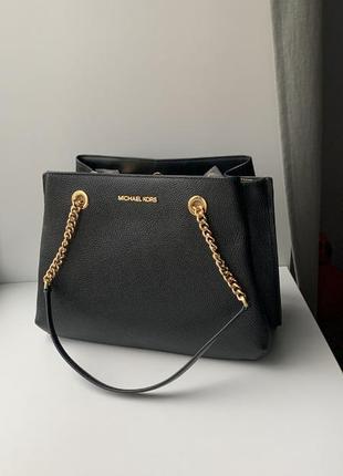 Чорна шкіряна teagan large michael kors