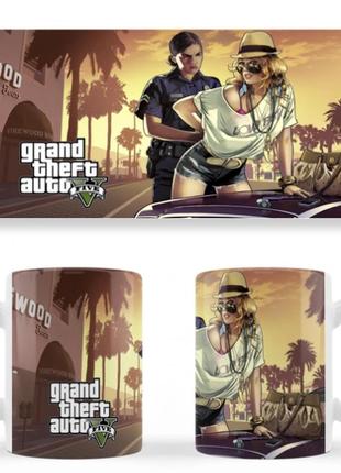 Чашка белая керамическая Grand Theft Auto V (GTA 5) ABC