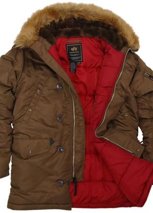 Куртка аляска N-3B Slim Fit Parka Alpha Industries (коричневая)
