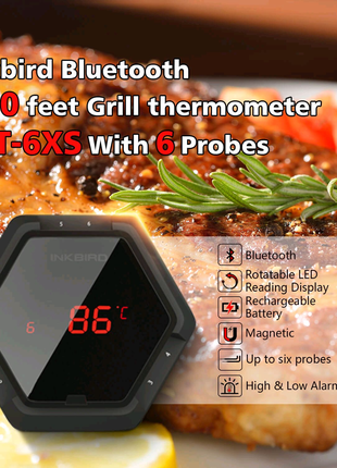 Термометр кулінарний Bluetooth для гриля INKBIRD IBT-6XS +6 датчи