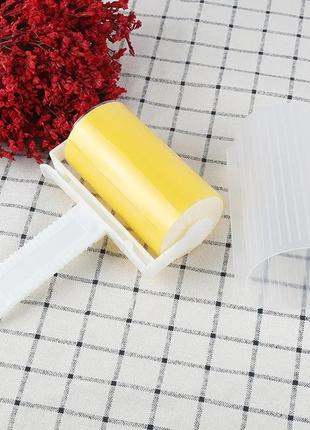 Многоразовый липкий ролик для чистки одежды Semi с чехлом, Yellow