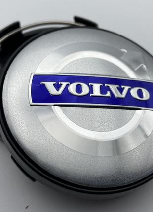 Колпачок Volvo 60мм 56мм хромированые с синим логотипом