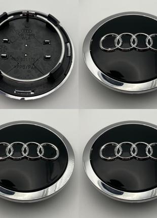 Колпачки в диски Audi 4B0601170A 69 мм 58 mm черные ауди 4 штуки