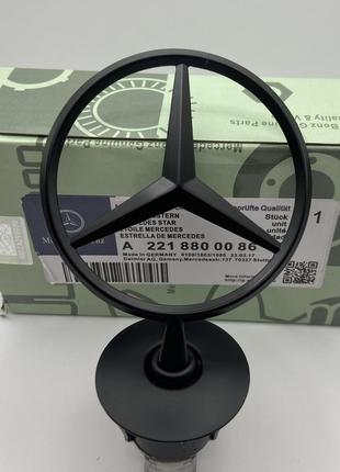 Mercedes эмблема видоискатель звезда на капот новый черный мат...