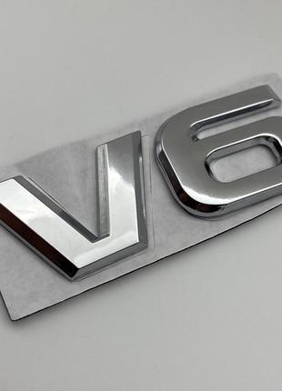 Табличка V6 хром