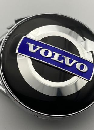Колпачок Volvo 60мм 56мм черные с синим логотипом