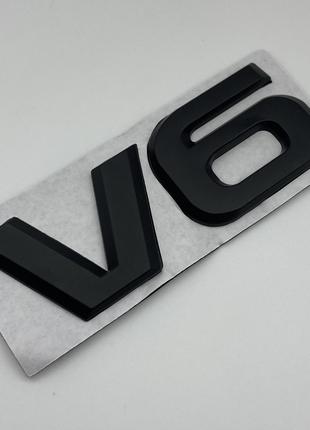 Табличка V6 черная матовая