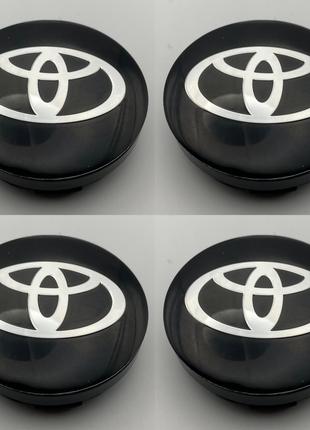 Колпачки на диски Toyota 60 мм 56 мм хром тойота
