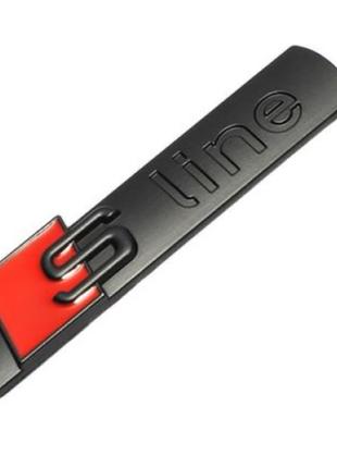 ЭМБЛЕМА AUDI S-LINE для крыла порога багажника черный мат sline