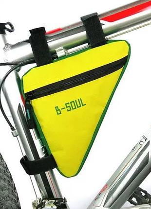 Сумка под раму угловая B-Soul желтая с зеленым (bao-002yellow)