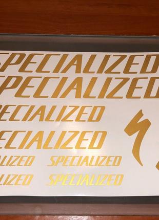 Specialized набор наклейок на раму (золото металізоване)