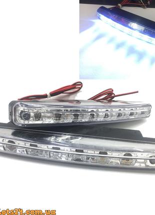 2шт Дневные Ходовые Огни 8 LED DRL светодиодные ДХО фонарь