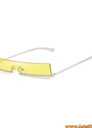 Солнцезащитные очки Киберпанк HD линза металическая оправа желтые