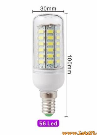 Енергоощадна світлодіодна лампа E14 56 LED лампочка Е14