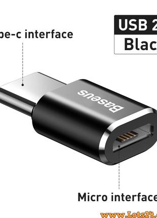 BaseUS OTG переходник с MICRO USB мама на USB TYPE C папа адап...