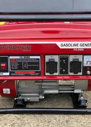 Генератор бензиновый однофазный Fischer FS-6500 красный 3.2 кВт