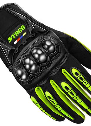 Мото-рукавички TDGO Metal Зелений M