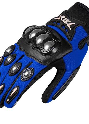 Мото-перчатки Racing Biker Metal Синие M