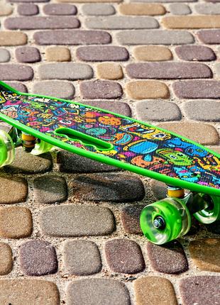 Скейт Пенни борд Skate со светящимися колесами ,алюм. подвеска...