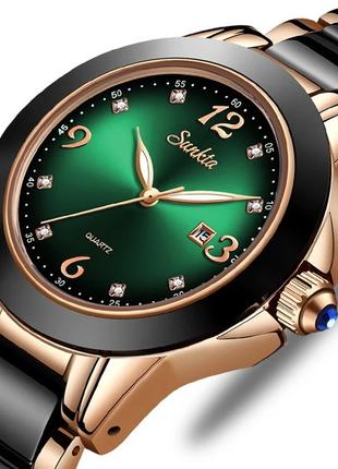 Женские наручные часы Sunkta Ceramic Green