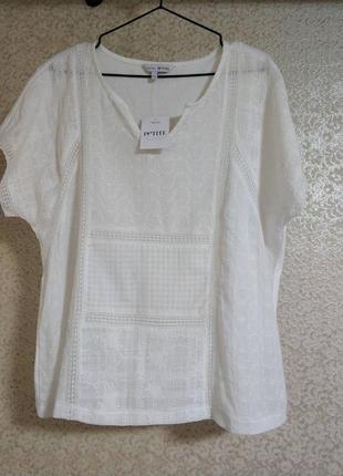 Стильная белая блузка блуза футболка вышиванка оверсайз бренд ...
