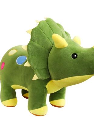 Мягкая игрушка Динозавр Трицератопс 40 см Зеленый