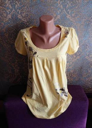 Женская блуза футболка с вышивкой р.42/44 блузка блузочка