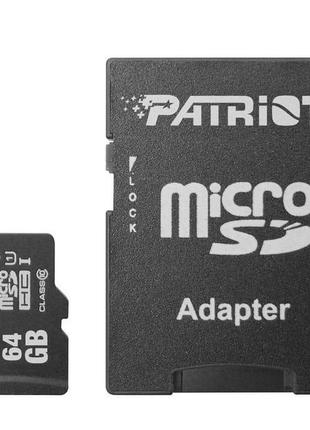 Карта пам`яті Patriot MicroSDHC 64GB (Class 10) 102250