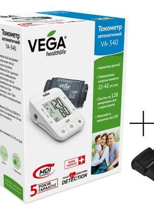 Тонометр VEGA VA-340 new + адаптер micro USB с LUX манжетой 22...