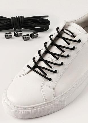 Резиновые шнурки черные с графитовым зажимом