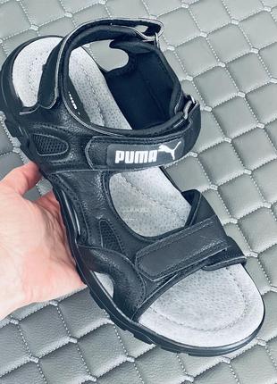 Puma сандалі чоловічі шкіряні літні пума шкіра чорні босоніжки...