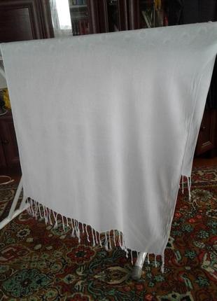 Палантин шарф шаль белого цвета вискоза индия