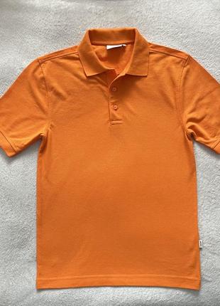 Оранжевое яркое мужское поло футболка