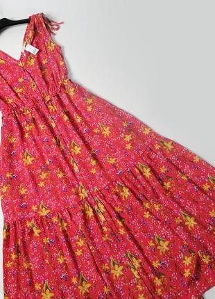 Длинное ярусное платье gap с цветочным принтом