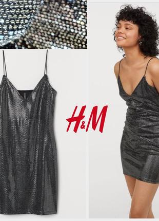 H&m нарядное коктельное платье мини в бельевом стиле