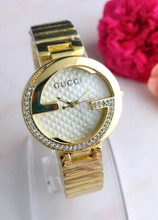Жіночі наручні годинники , годинник браслет  золото з білим