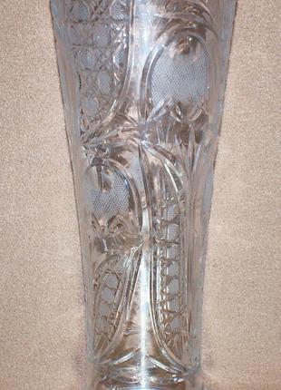Большая хрустальная ваза для цветов - Мельница, 39 см