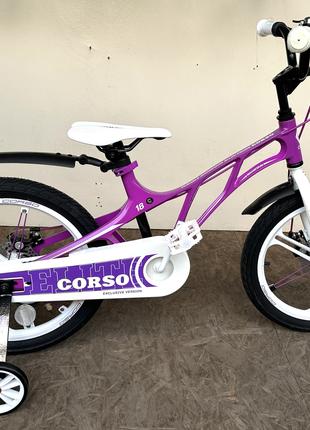 Дитячий велосипед 18" CORSO "Elit" магнієва рама та диски, дис...