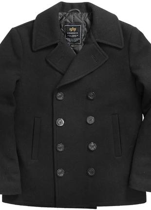 Пальто бушлат Navy Pea Coat Alpha Industries (черное)