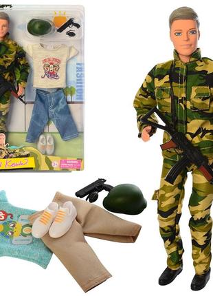 Лялька з вбранням DEFA 8412 Кен, шарнірний, зброя, 2 види, лис...
