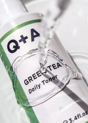 Q+a - успокаивающий тоник с зеленым чаем - green tea - day toner