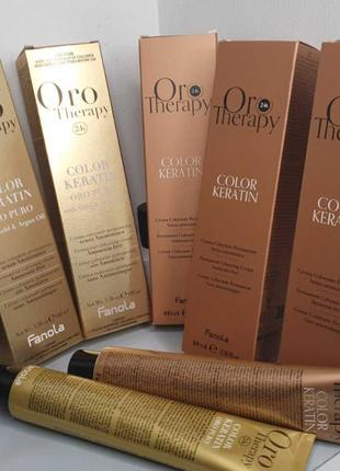 БЕЗаммианая красска для волос ORO Therapy Fanola Color Keratin