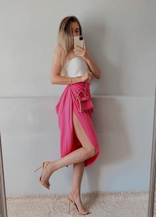 Нереальная розовая юбка миди plt